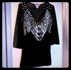 Black  sweater with sequins and studs